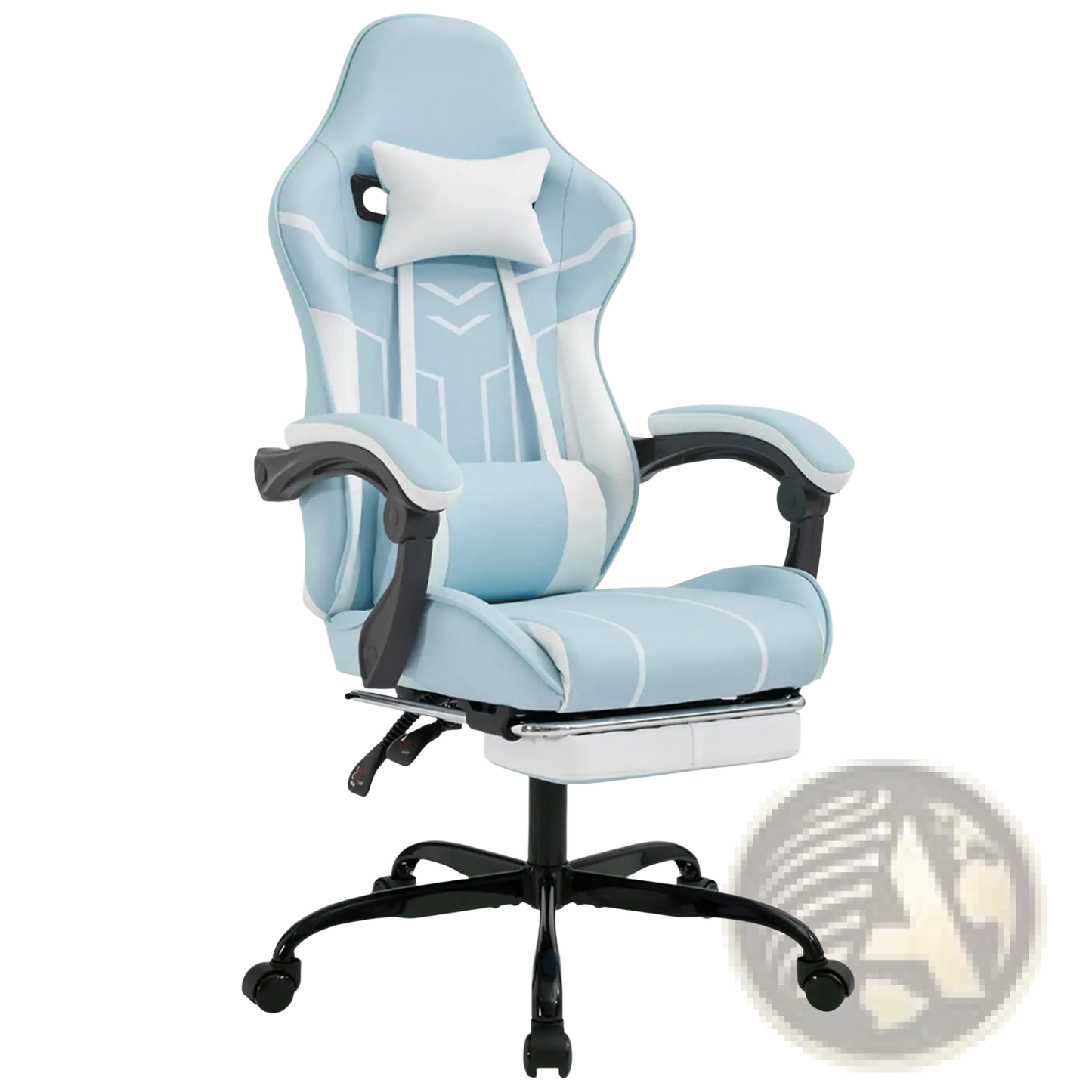 Gaming Chair with Footrest and Massage Lumbar Support