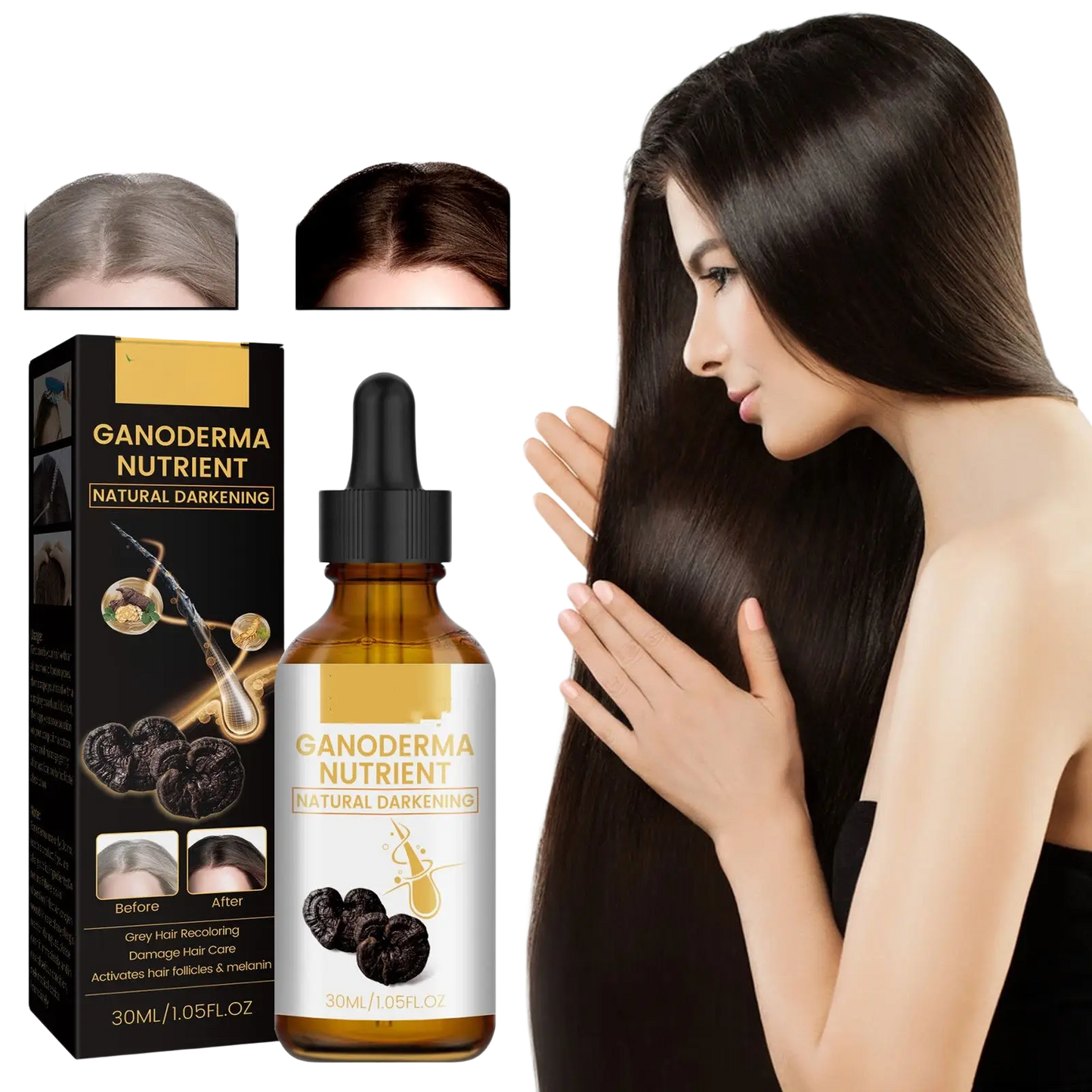 Ganoderma Hair Darkening Lotion Nutrient Treatment 30ml
