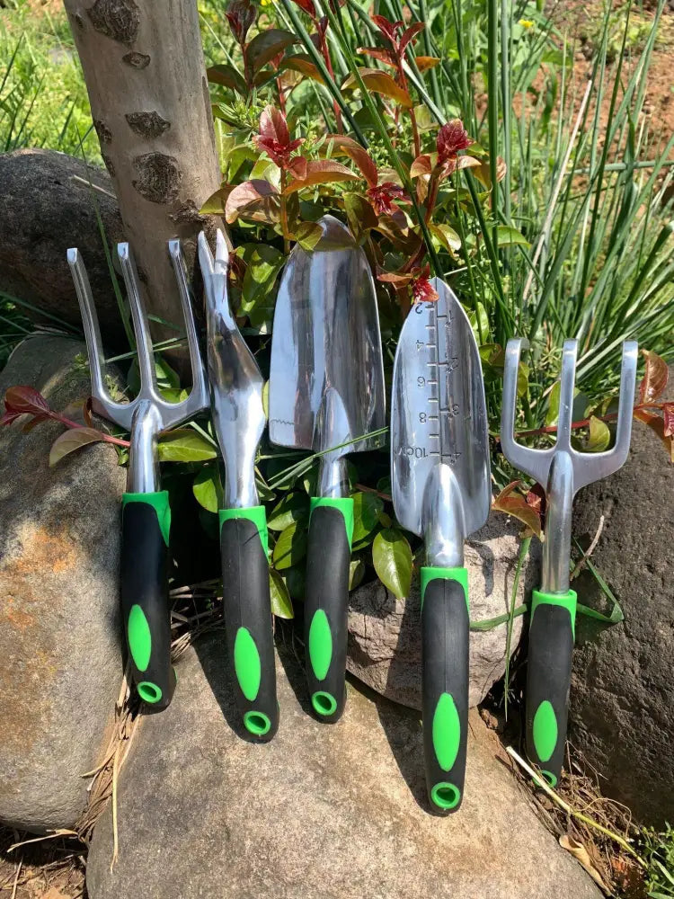 9 Piece Ergonomic Aluminum Garden Tool Set with Carrying Bag