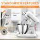 Geekchef 4.8qt White Electric Stand Mixer with 12 Speeds