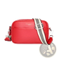 Genuine Leather Crossbody Bag with Geometric Pattern Strap