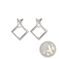Geometric Gold Arrow and Hollow Square Stud Earrings