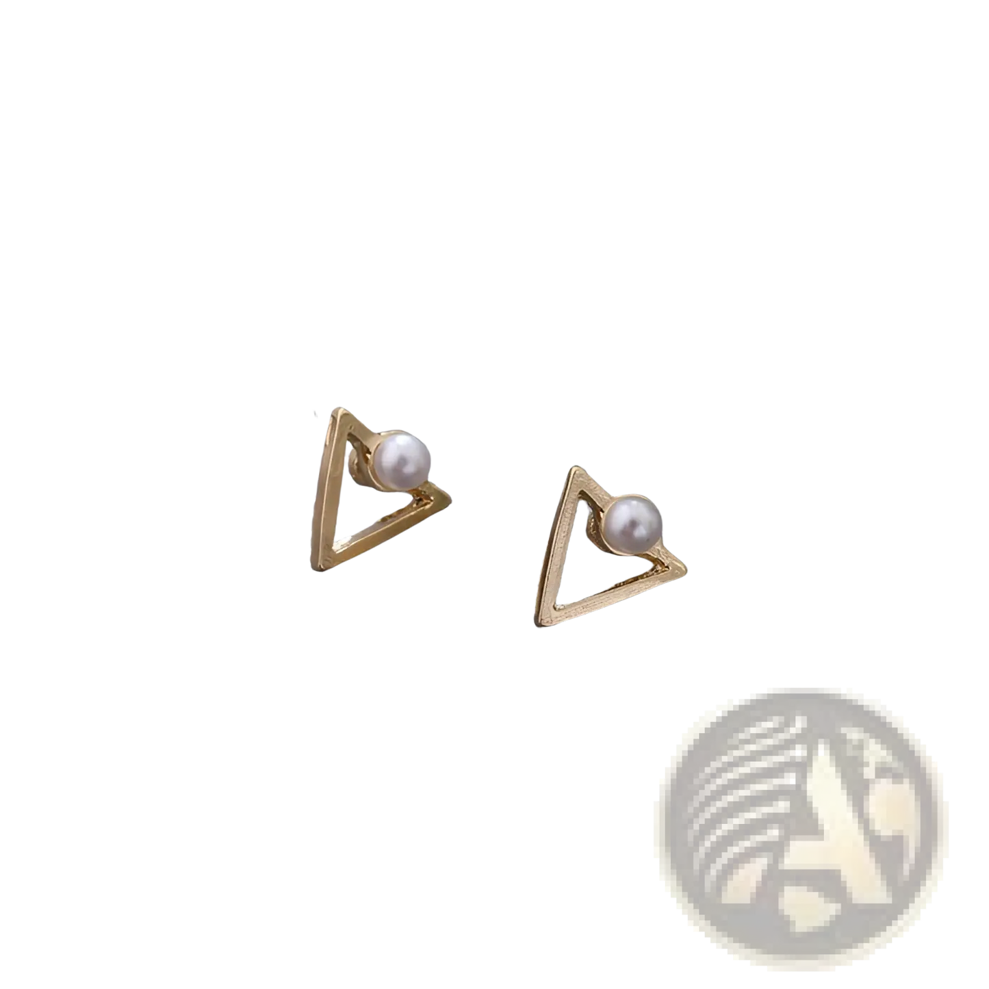 Geometric Gold Arrow and Hollow Square Stud Earrings