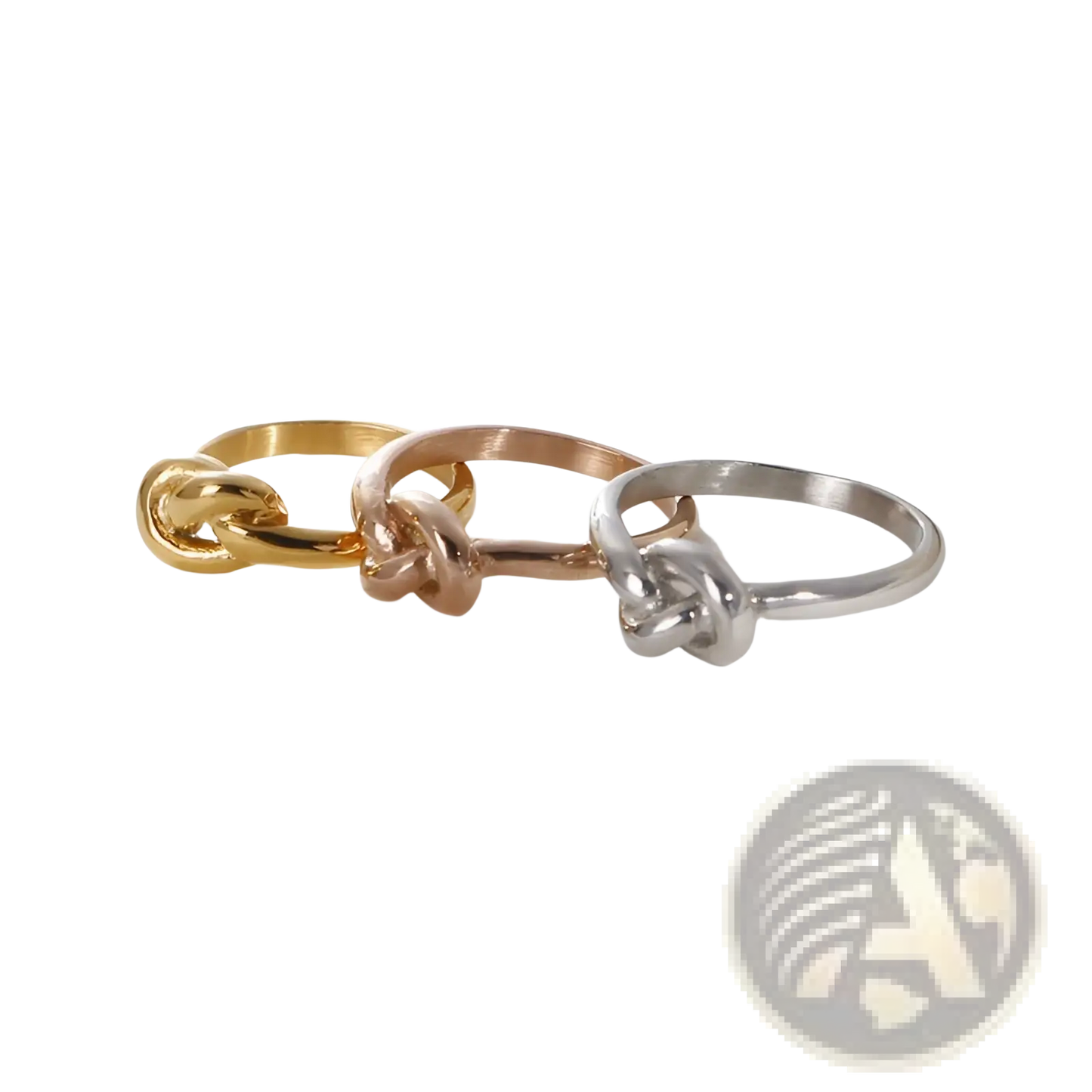 Geometric Truelove Knot Titanium Steel Ring