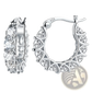 Geometric U-shaped Zircon Lattice Hoop Earrings