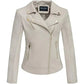 Embroidered Floral Faux Leather Biker Jacket