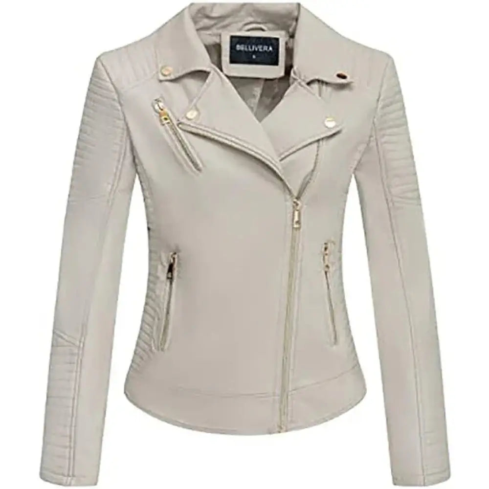 Embroidered Floral Faux Leather Biker Jacket
