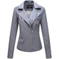 Embroidered Floral Faux Leather Biker Jacket