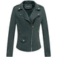 Embroidered Floral Faux Leather Biker Jacket