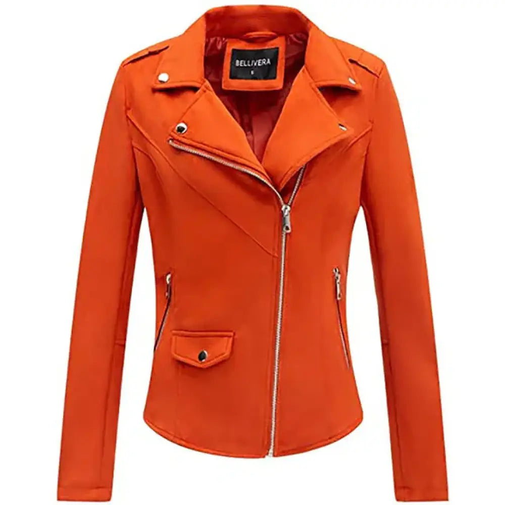 Embroidered Floral Faux Leather Biker Jacket