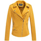 Embroidered Floral Faux Leather Biker Jacket