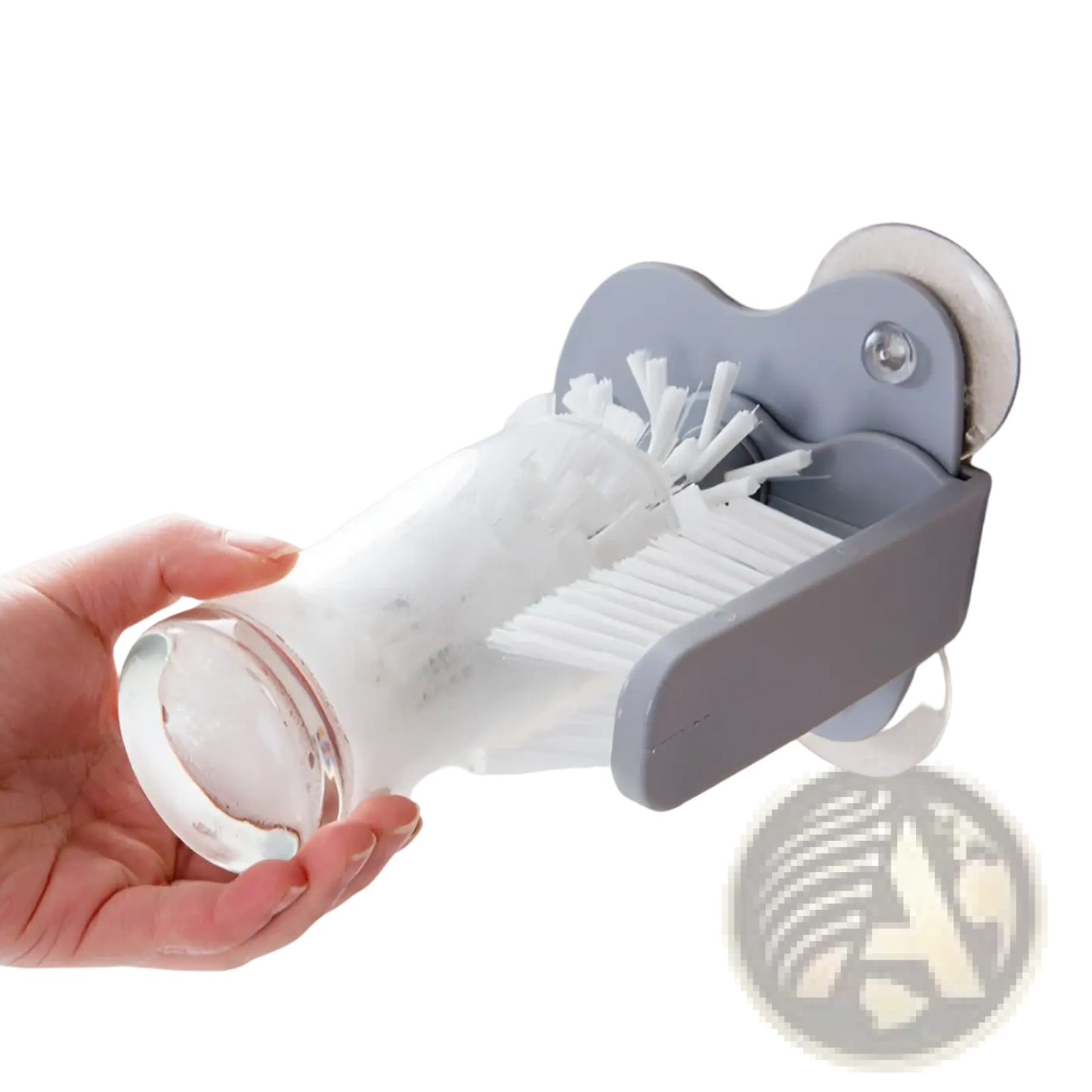 Glass Cleaning Brush with Suction Cup Sink Scrubber