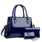 Glossy Patent Leather 3-piece Handbag and Wallet Set