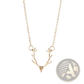 Gold Antler Gemstone Pendant Clavicle Necklace