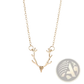 Gold Antler Gemstone Pendant Clavicle Necklace