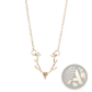 Gold Antler Gemstone Pendant Clavicle Necklace