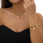 Gold Boho Sea Charm Choker and Bracelet Set
