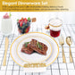 Gold Dinnerware Set 175pcs Disposable Service for 25