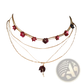 Gold Layered Choker with Red and Purple Acrylic Flowers