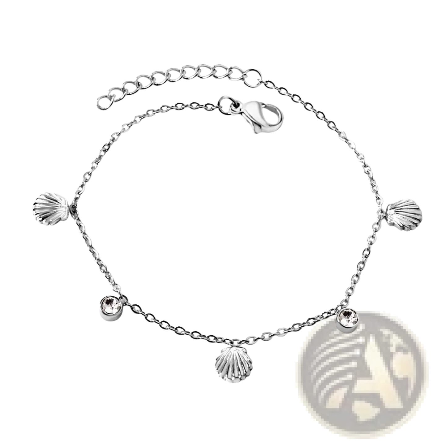 Gold Plated Charm Bracelet with Crystal Accents