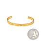Gold Plated Stainless Steel Zirconia Gemstone Bangle Bracelet