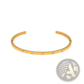 Gold Plated Stainless Steel Zirconia Gemstone Bangle Bracelet