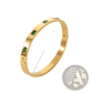 Gold Plated Stainless Steel Zirconia Gemstone Bangle Bracelet