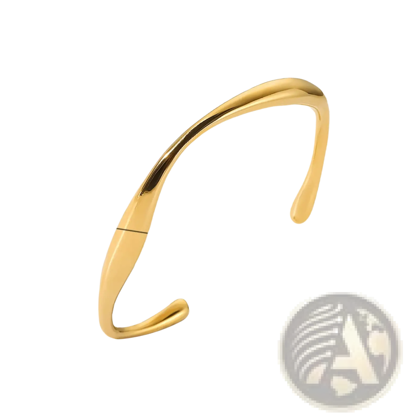Gold Plated Stainless Steel Zirconia Gemstone Bangle Bracelet