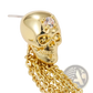 Gold Skull Tassel Earrings with Zircon Accents
