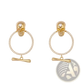 Gold Skull Tassel Earrings with Zircon Accents