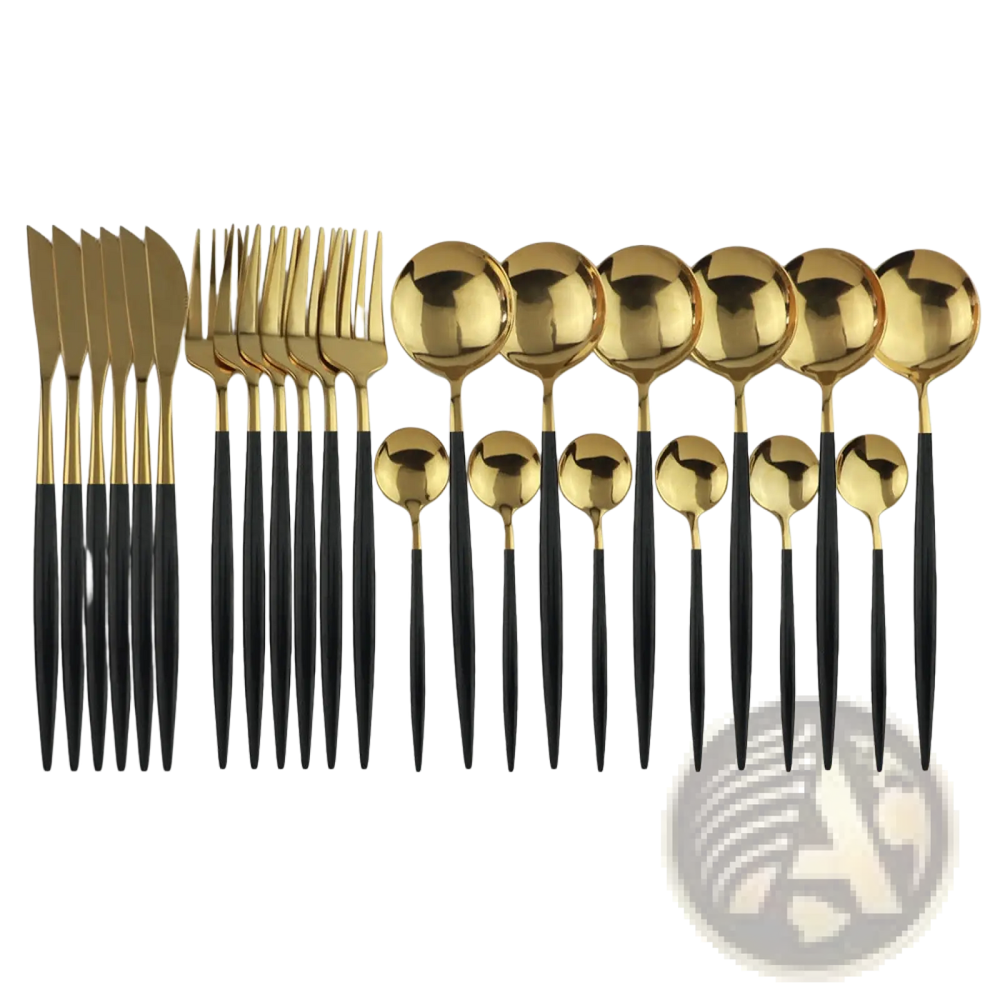 Gold Stainless Steel Cutlery 24pc Pink Two-tone Set