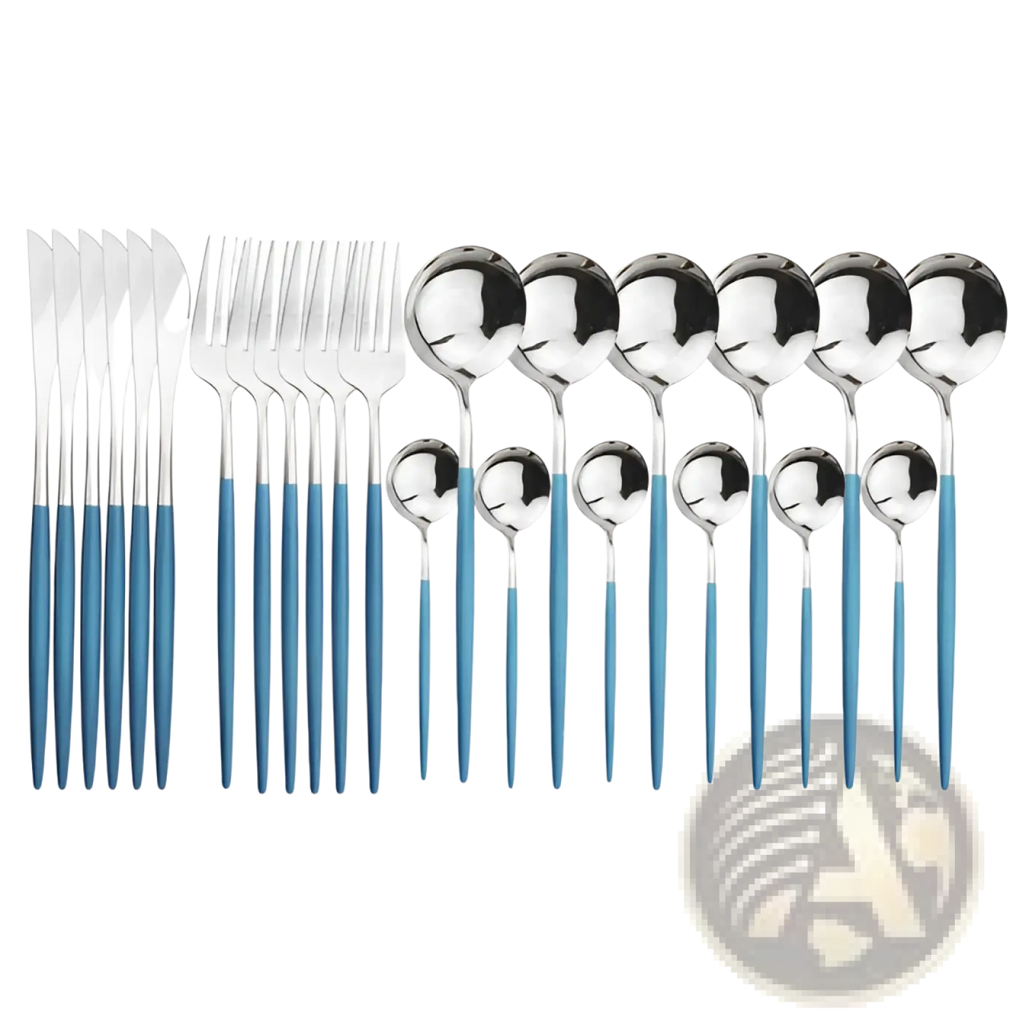 Gold Stainless Steel Cutlery 24pc Pink Two-tone Set
