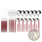 Gold Stainless Steel Cutlery 24pc Pink Two-tone Set