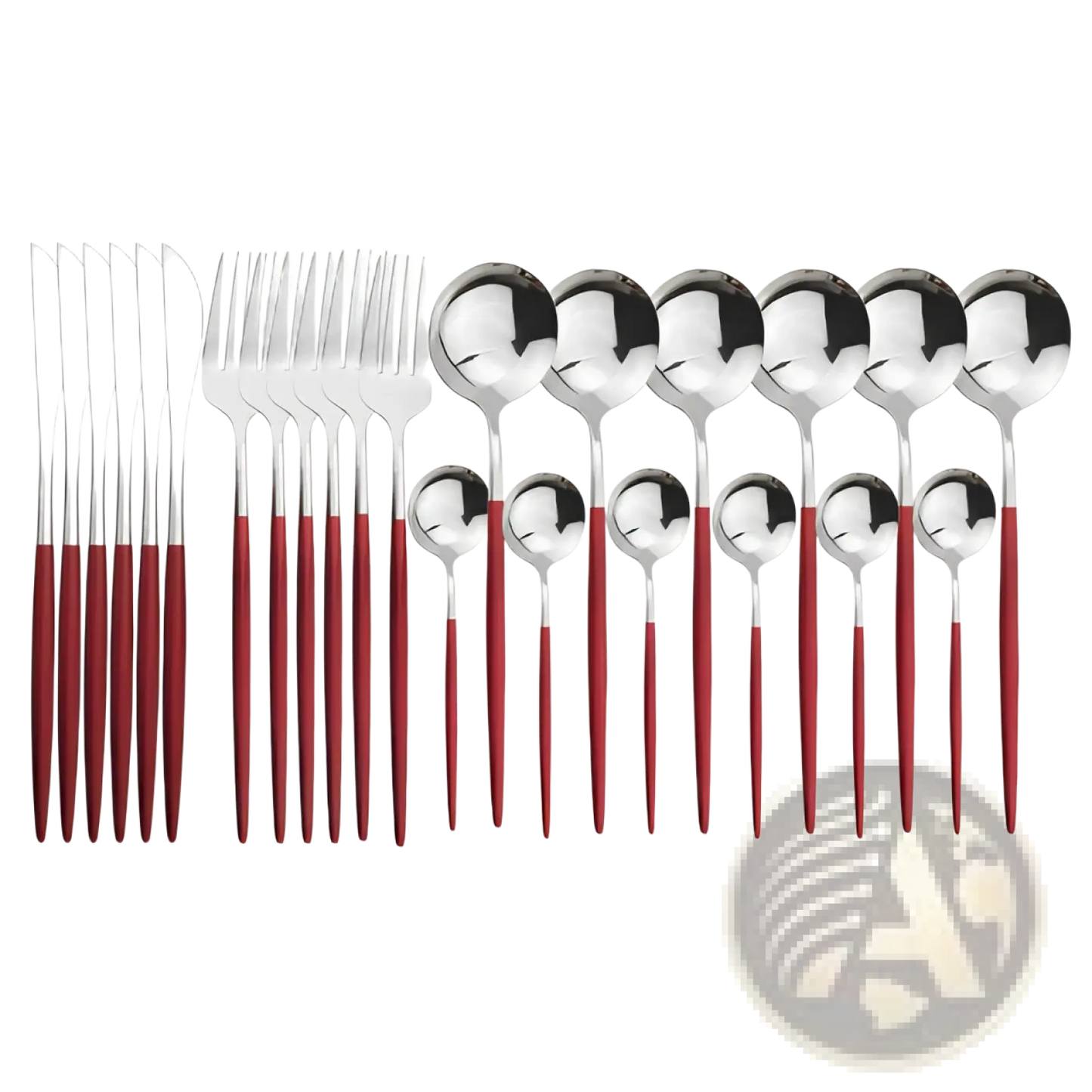 Gold Stainless Steel Cutlery 24pc Pink Two-tone Set