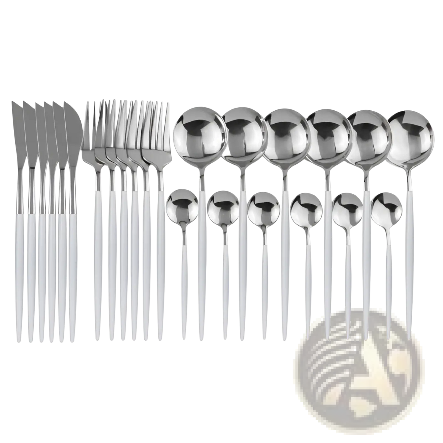 Gold Stainless Steel Cutlery 24pc Pink Two-tone Set