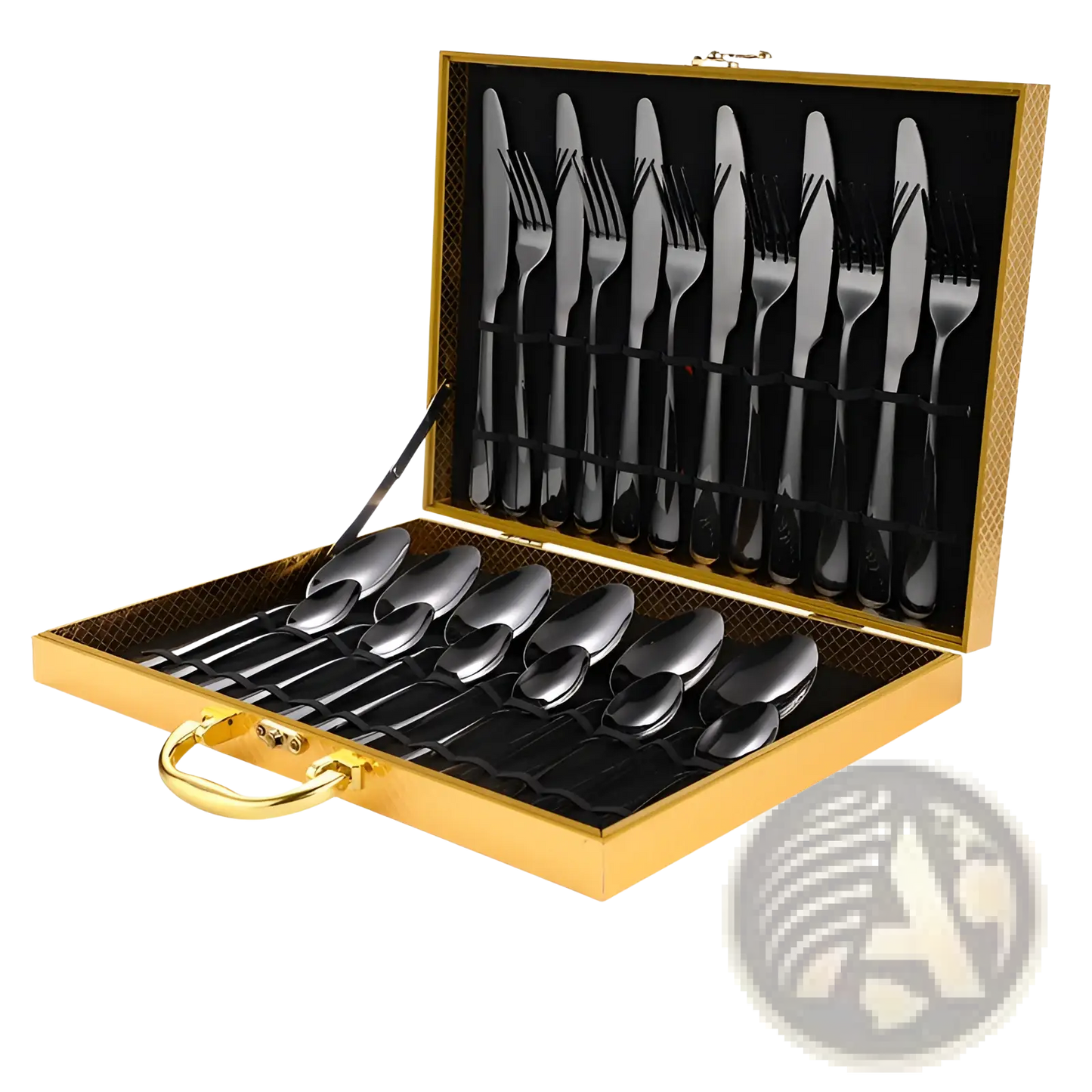 Gold Stainless Steel Cutlery Set 24 Piece Tableware