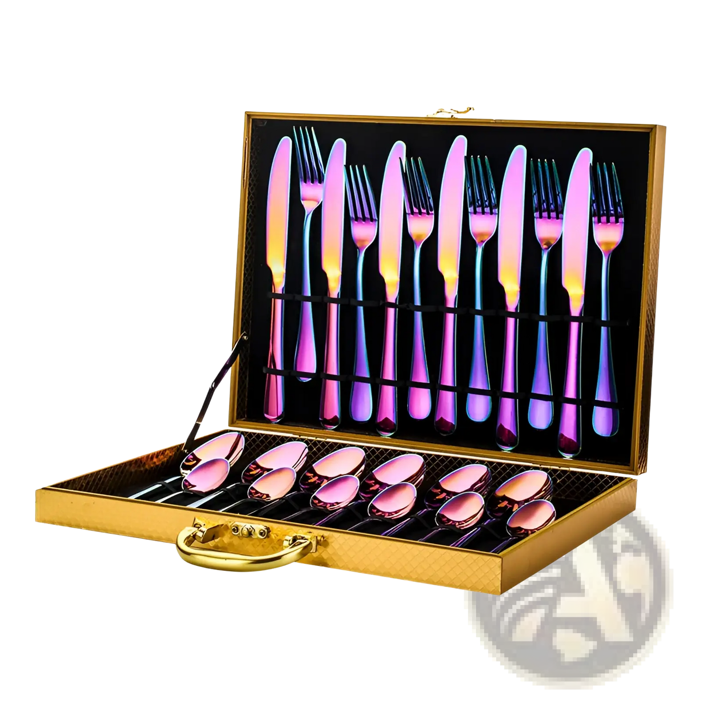 Gold Stainless Steel Cutlery Set 24 Piece Tableware