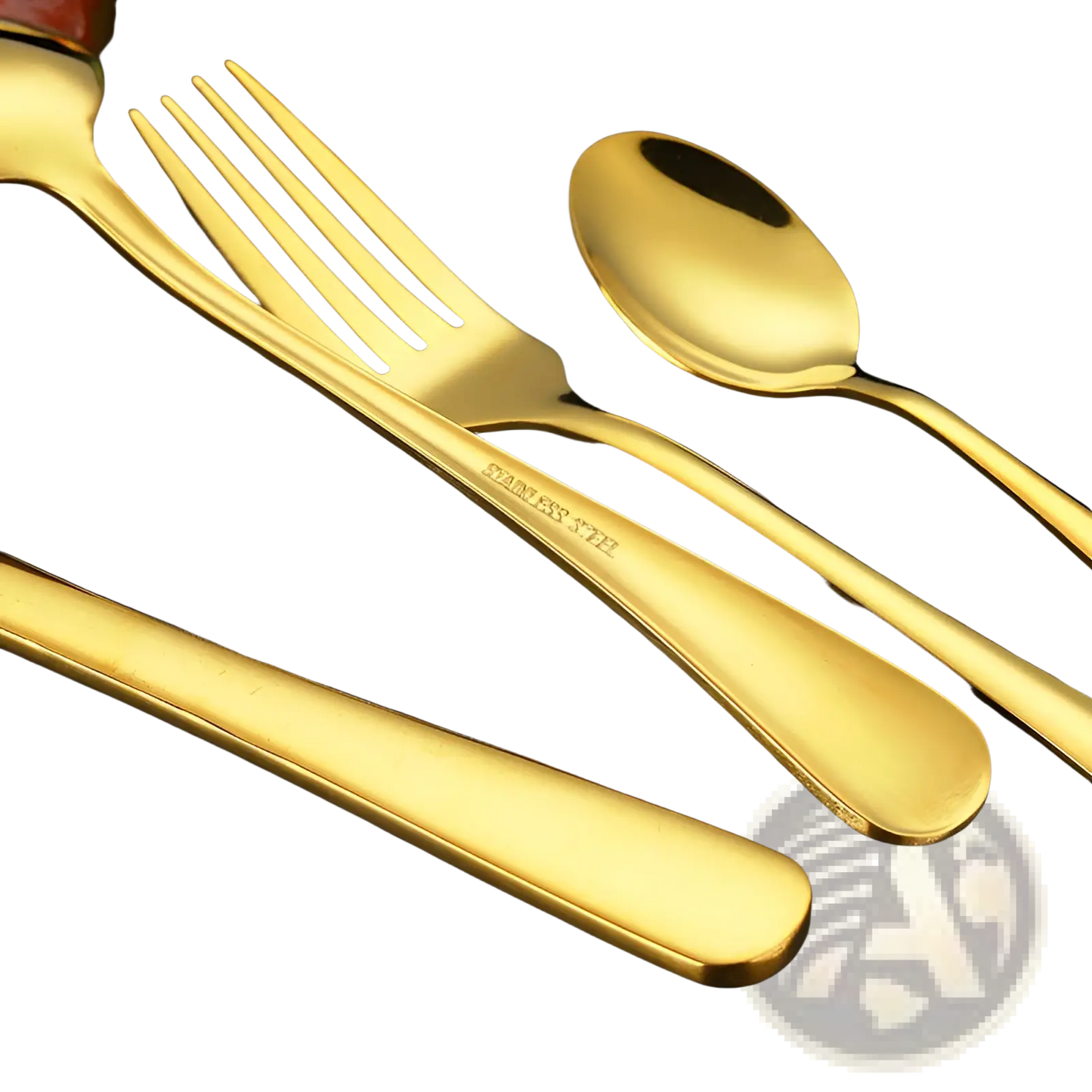 Gold Stainless Steel Cutlery Set 24 Piece Tableware