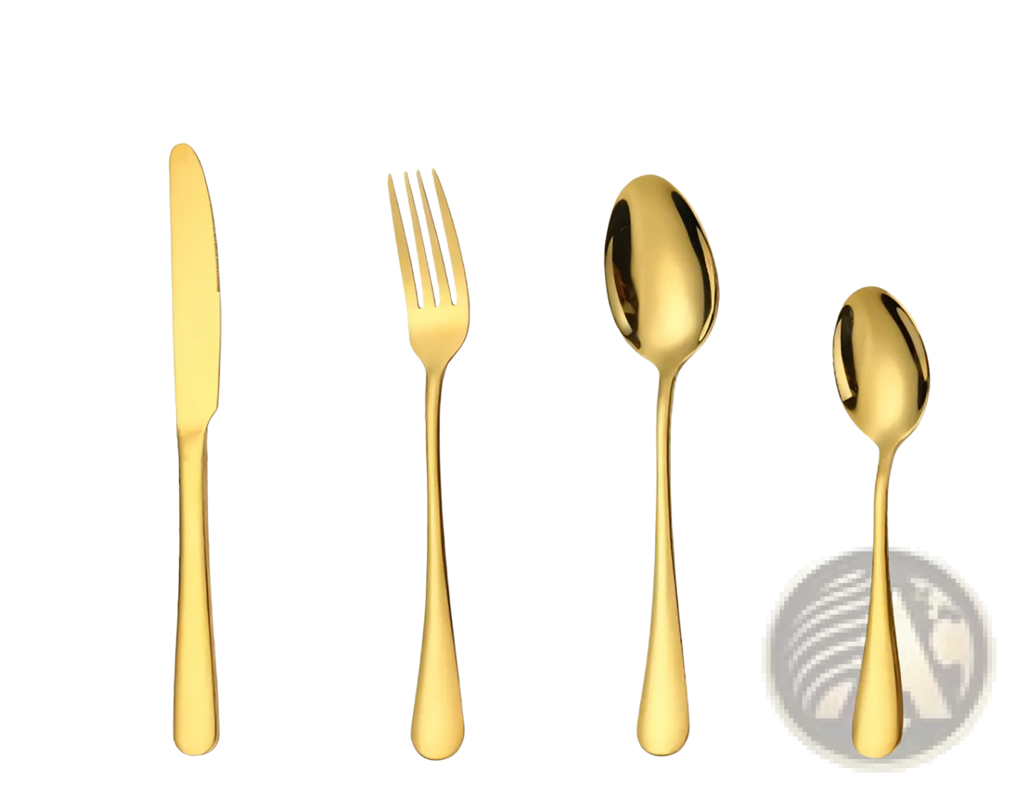 Gold Stainless Steel Cutlery Set 24 Piece Tableware