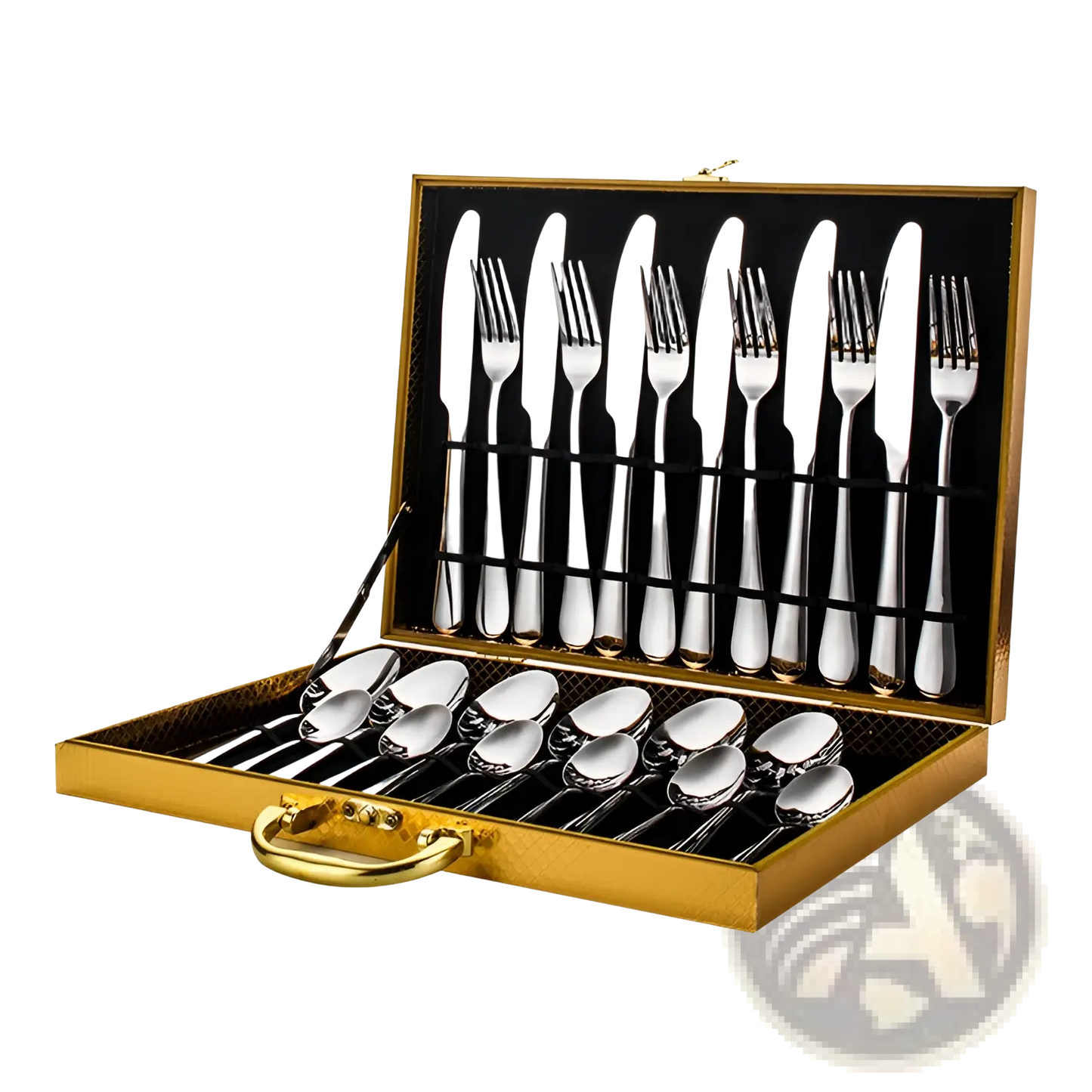 Gold Stainless Steel Cutlery Set 24 Piece Tableware
