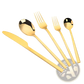 Gold Stainless Steel Cutlery Set Matte Design
