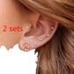 Gold Star and Moon Butterfly Earring and Cuff Set