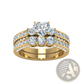 Gold Zircon Inlaid Stainless Steel Couple Ring Set