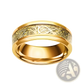 Gold Zircon Inlaid Stainless Steel Couple Ring Set