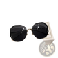 Gradient Oversized Geometric Metal Frame Sunglasses