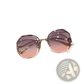 Gradient Oversized Geometric Metal Frame Sunglasses