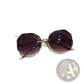 Gradient Oversized Geometric Metal Frame Sunglasses