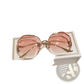 Gradient Oversized Geometric Metal Frame Sunglasses