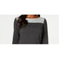 Karen Scott Women's Cotton Color blocked Sweater Gray Size Small