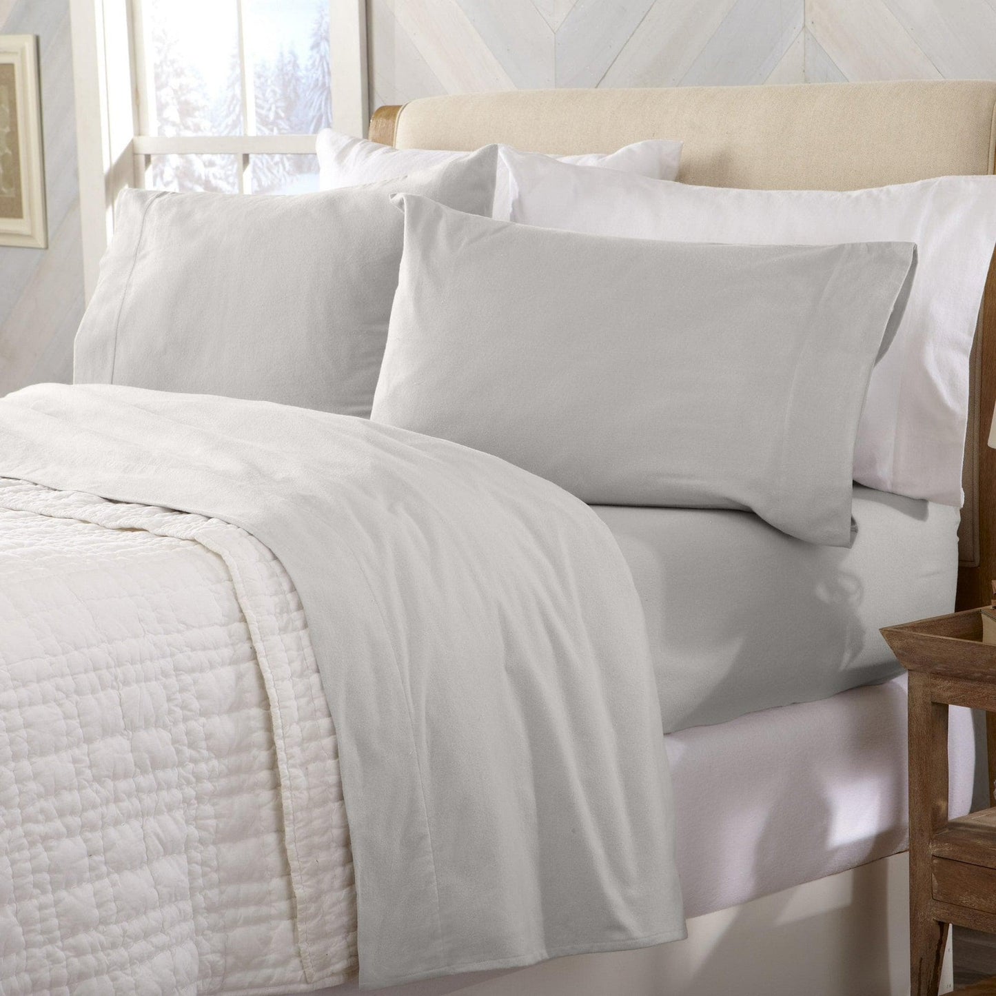 Cotton Solid Flannel Sheet - Nordic Collection